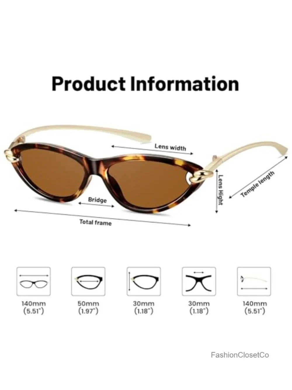 Retro Oval Cat Eye Sunglasses Metal Temples UV400 Protection